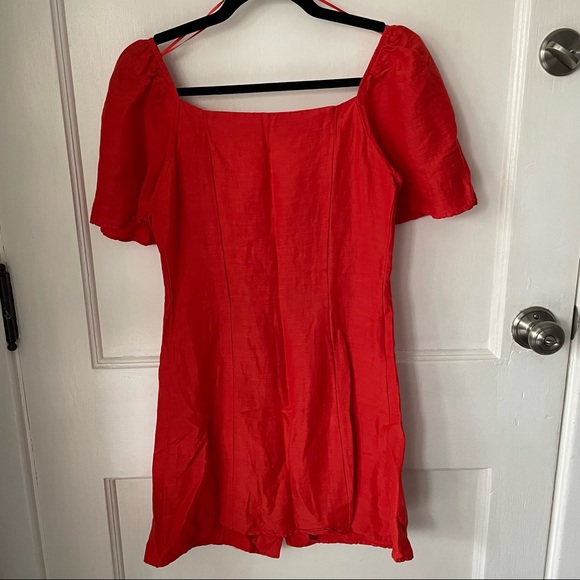 SOLD Zara Puff Sleeve Linen Summer Dress - Picture 4 of 5